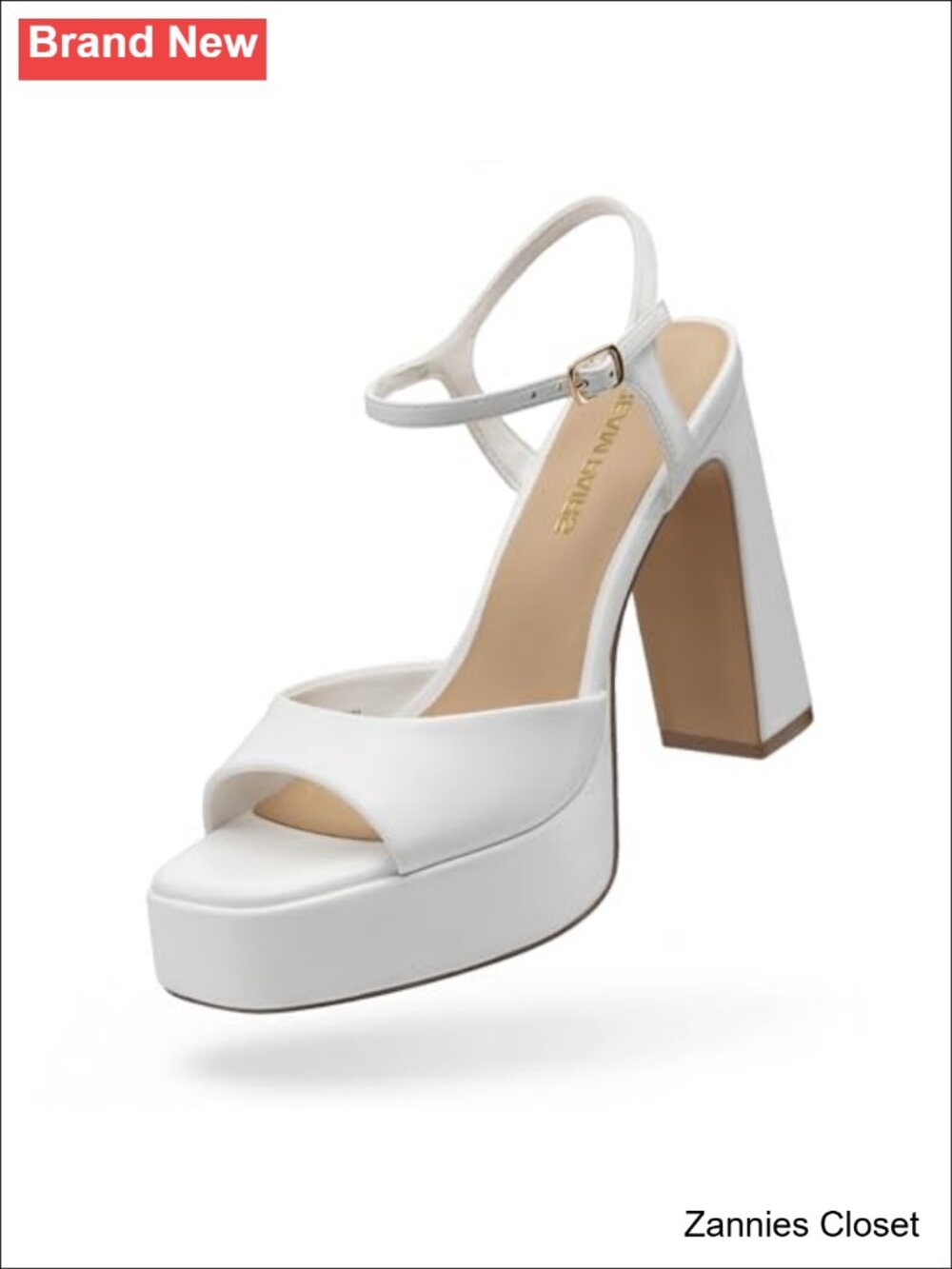 ✨Platform High Heels Block Heel Faux Leather Square Toe Ankle Strap Party